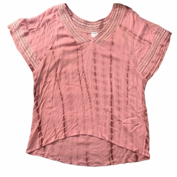 By Together Boho Crinkle Top Tie Dye Terracotta Rose Size Large - Picture 4 of 7